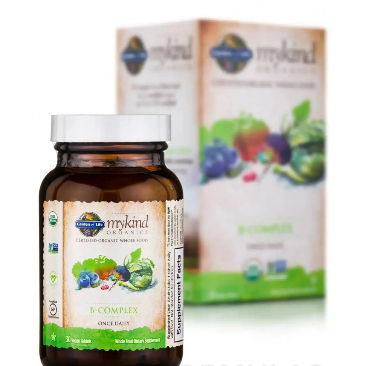 Garden Of Life Mykind Organics B-Complex - 30 Vegan Tablets 1 Garden Of Life Mykind Organics B-Complex - 30 Vegan Tablets