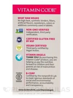 Vitamin Code® - Raw Vitamin B12 - 30 Vegan Capsules -Garden of Life images 207