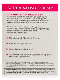Vitamin Code® - Raw Vitamin B12 - 30 Vegan Capsules -Garden of Life images 211