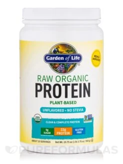 Raw Organic Protein Powder, Unflavored/No Stevia - 19.75 Oz (560 Grams)