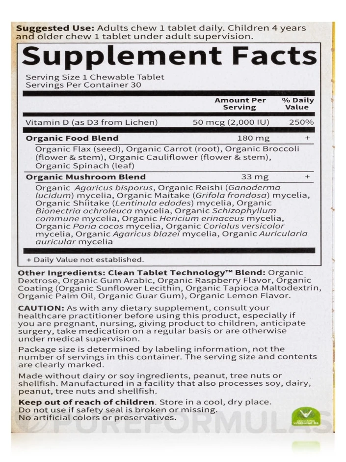 Mykind Organics Organic Chewable Vegan D3 2000 IU, Raspberry-Lemon - 30 Vegan Chewable Tablets 8 Mykind Organics Organic Chewable Vegan D3 2000 IU, Raspberry-Lemon - 30 Vegan Chewable Tablets - Image 8