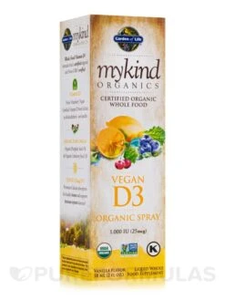 Mykind Organics Vegan D3 Spray, Vanilla Flavor - 2 Fl. Oz (58 Ml)
