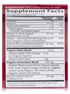 Organic Beets Detox Powder, Cranberry Pomegranate Flavor - 3.7 Oz (105 Grams) -Garden of Life images 460