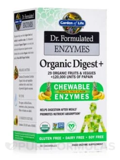 Dr. Formulated Enzymes Organic Digest+ - 90 Vegan Chewables