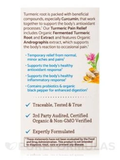 Mykind Organics Turmeric Pain Relief - 30 Vegan Tablets 16 Mykind Organics Turmeric Pain Relief - 30 Vegan Tablets -Garden of Life images 653