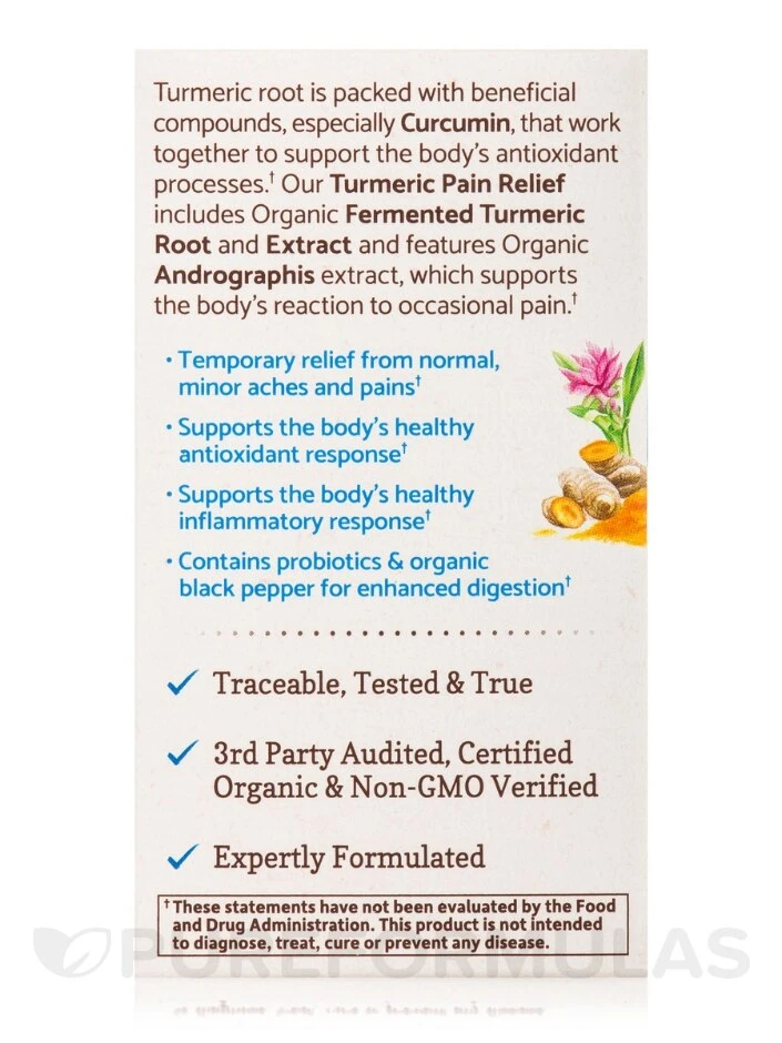 Mykind Organics Turmeric Pain Relief - 30 Vegan Tablets 6 Mykind Organics Turmeric Pain Relief - 30 Vegan Tablets - Image 6
