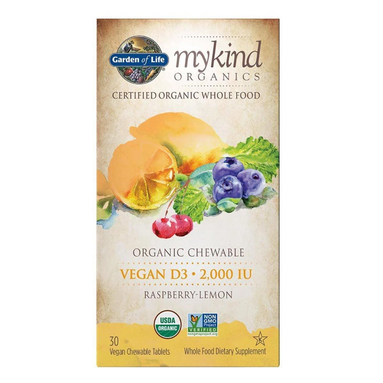 Garden Of Life Kind Organics Vegan D3 Rasperry-Lemon 30VCT 1 Garden Of Life Kind Organics Vegan D3 Rasperry-Lemon 30VCT