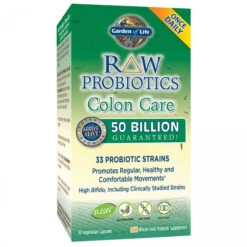 Garden Of Life - RAW Probiotics Colon Care - Acidophilus And Live Culture Probiotic Promotes Regular, Healthy And Comfortable Movements - Gluten, Soy, GMO-Free - 30 Vegetarian Capsules